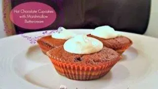 Hot Chocolate Cupcakes with Marshmallow Buttercream chocolate