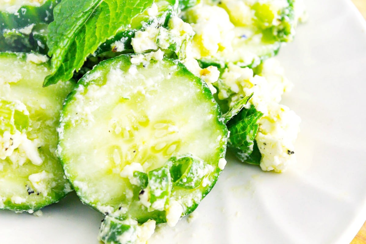 Egyptian Feta Cucumber Salad is an easy, light, and refreshing salad. The combination of feta, lemon, and cucumber bust bursts with flavor.