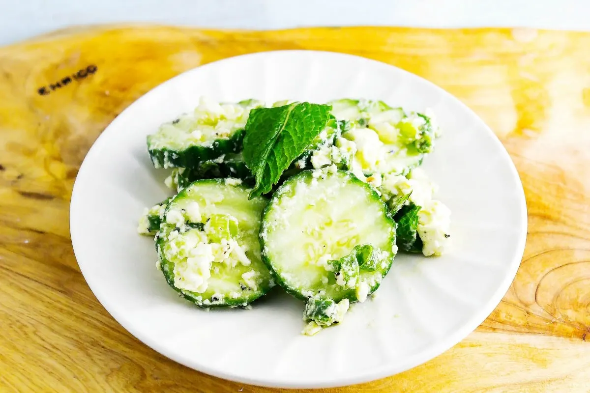 Egyptian Feta Cucumber Salad is an easy, light, and refreshing salad. The combination of feta, lemon, and cucumber bust bursts with flavor.