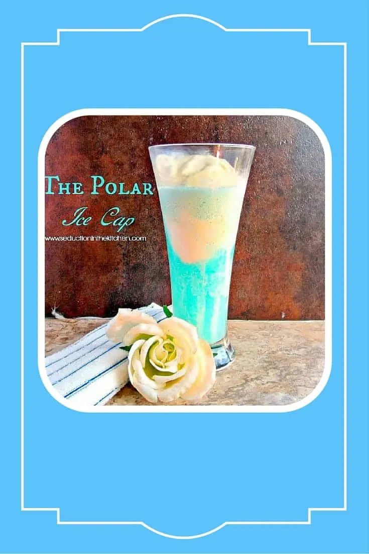 The Polar Ice Cap Drink is a fun drink 2 ingredient drink recipe for #sundaysupper that was inspired by a 1980's B comedy movie.