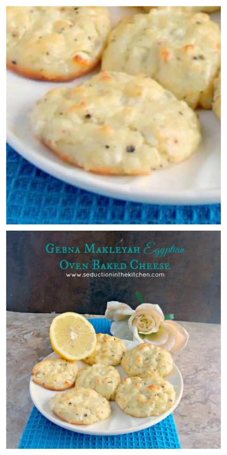 Gebna Makleyah Egyptian Oven Baked Cheese an easy, tasty little snack you will enjoy. The combo of lemon and feta is baked to perfection