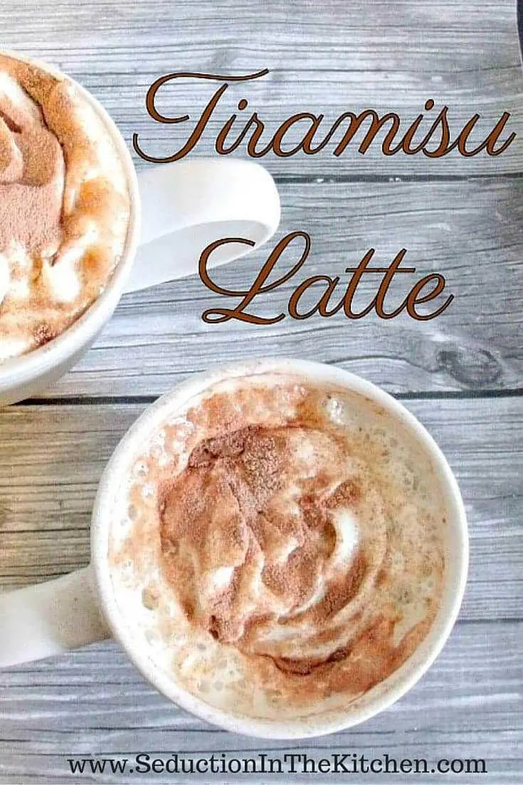 Tiramisu Latte is a creamy and sweet that is the best way to describe this morning latte. It is tiramisu meets a latte, a recipe from Seduction in the Kitchen