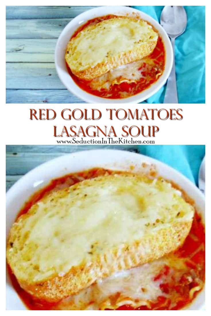 Red Gold Tomatoes Lasagna Soup pin