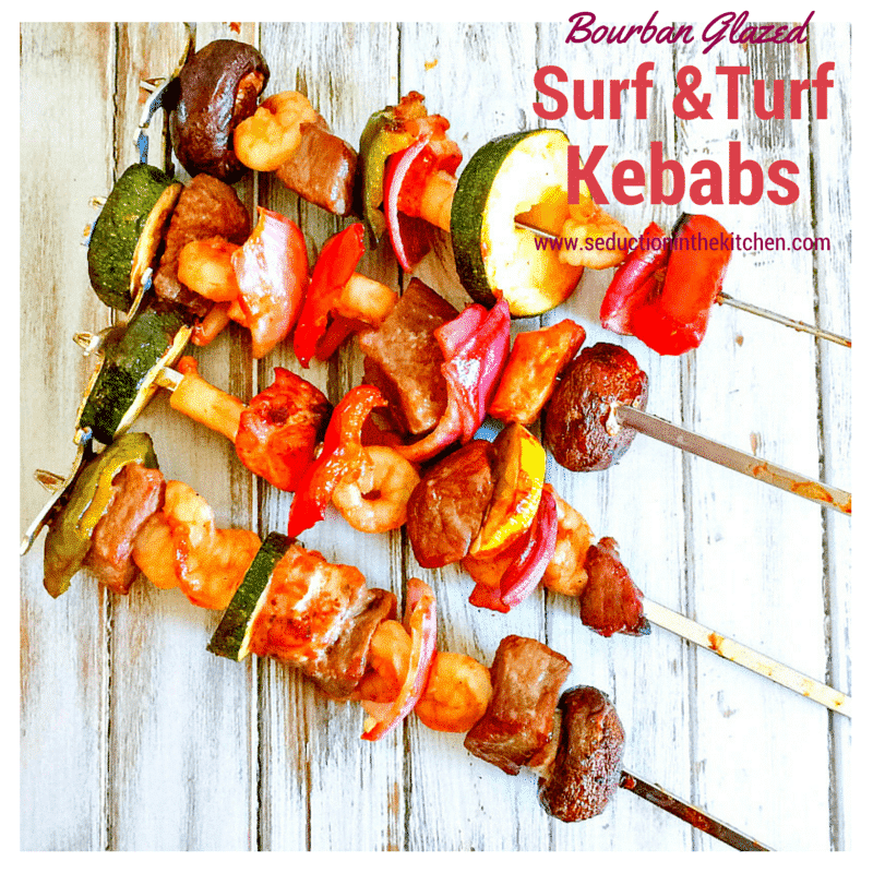 Bourban Glazed Surf and Turf Kebabs