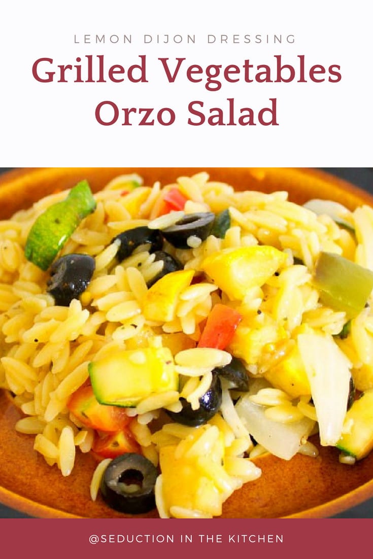 Grilled Vegetables Orzo Salad With Lemon Dijon Dressing pin