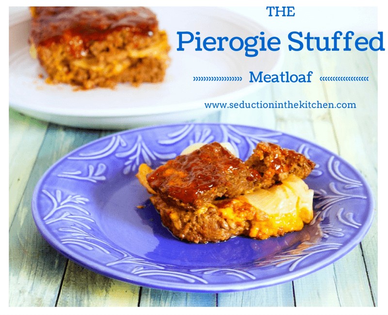 Pierogie Stuffed Meatloaf is a meal all in one! Buttery onions and pierogies stuffed inside meatloaf. A Recipe from Seduction in the Kitchen.