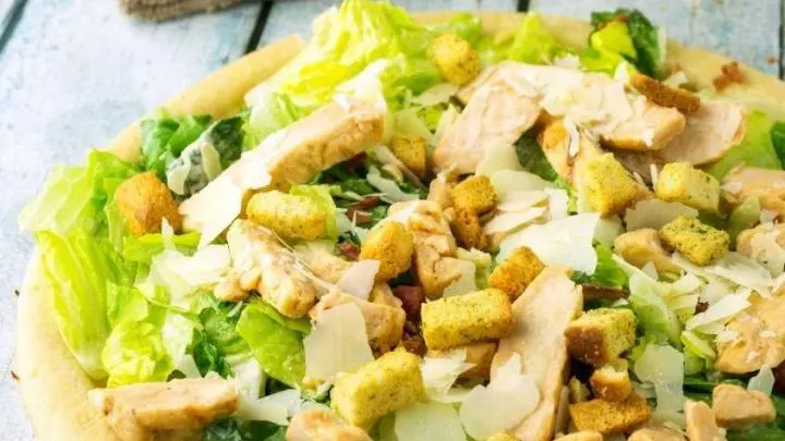 Bacon Chicken Caesar Salad Pizza Chicken Caesar Salad Pizza