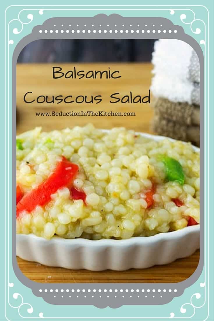 Balsamic Couscous Salad is a light and refreshing vegetarian/ vegan option salad that is perfect for those looking for healthy recipes.