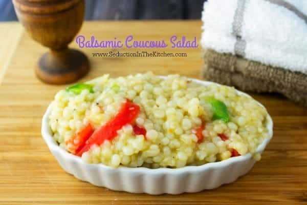 Balsamic Couscous Salad is a light and refreshing vegetarian/ vegan option salad that is perfect for those looking for healthy recipes.