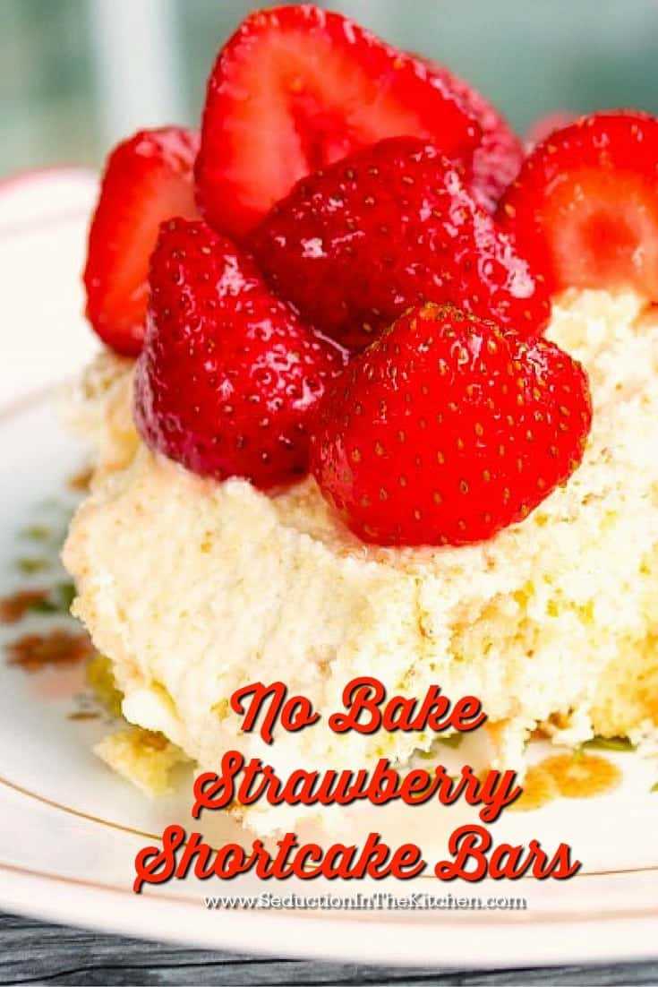 No Bake Strawberry Shortcake Bars long pin