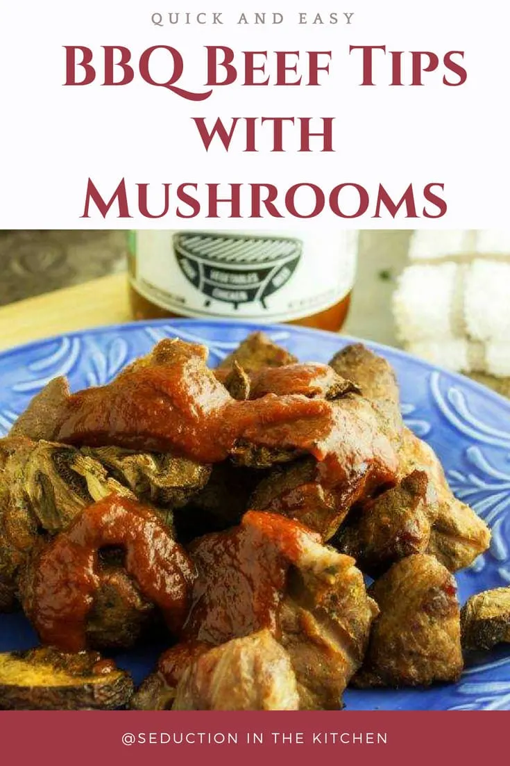 BBQ Beef Tips with Mushrooms pin