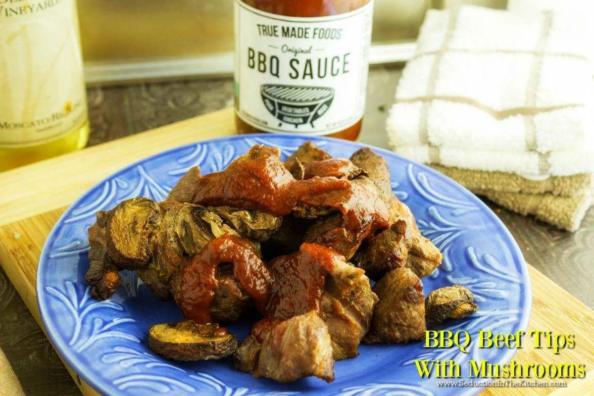 BBQ Beef Tips with Mushrooms from Seduction in the Kitchen