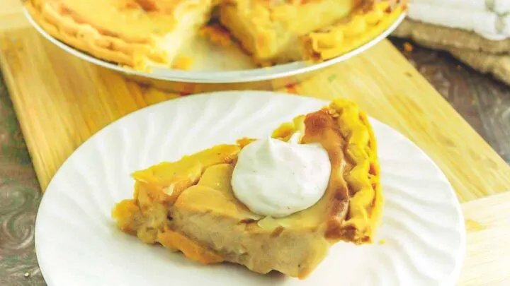 slice of sugar pie on white plate