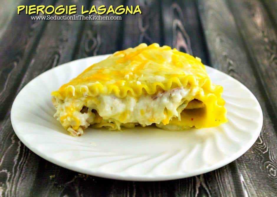 Pierogie Lasagna is an easy way to have "homemade" pierogies without all the hard work. A recipe from Seduction in the Kitchen. 