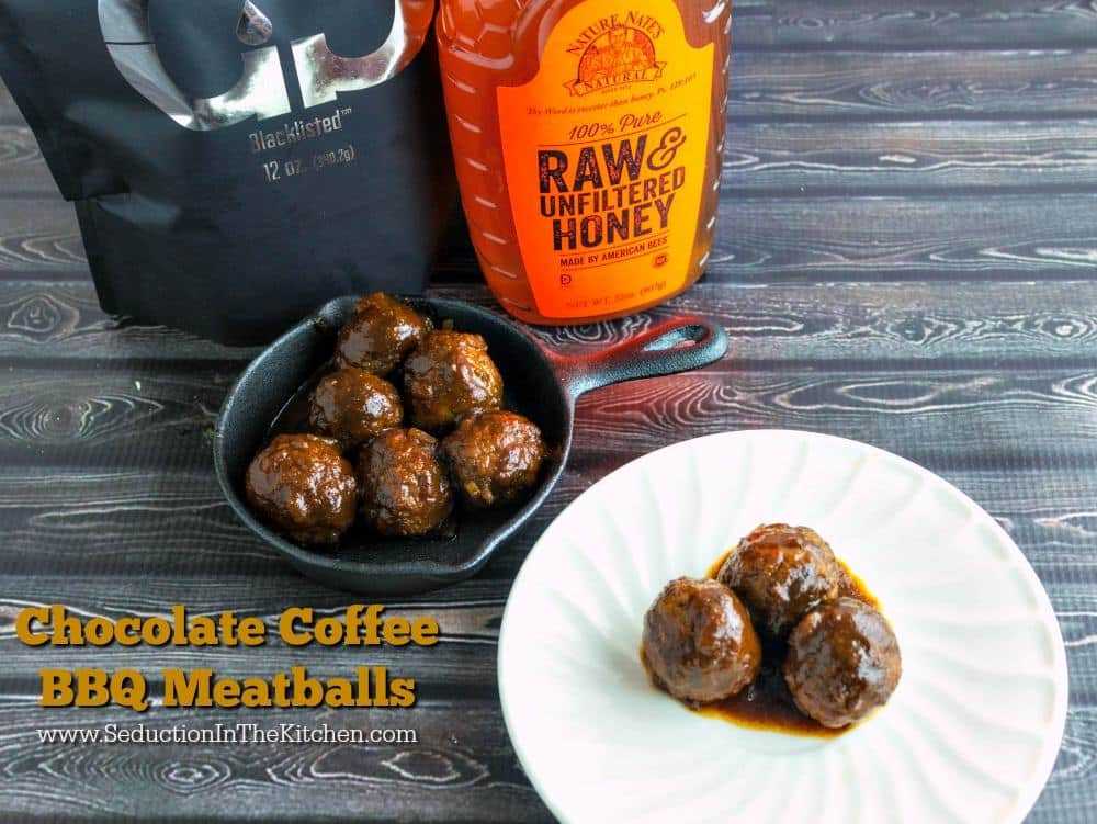 Chocolate Coffee BBQ Meatballs from Seduction in the Kitchen