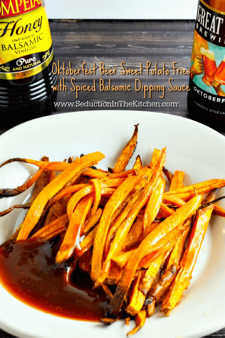 Oktoberfest Beer Sweet Potato Fries with Spiced Balsamic Dipping Sauce