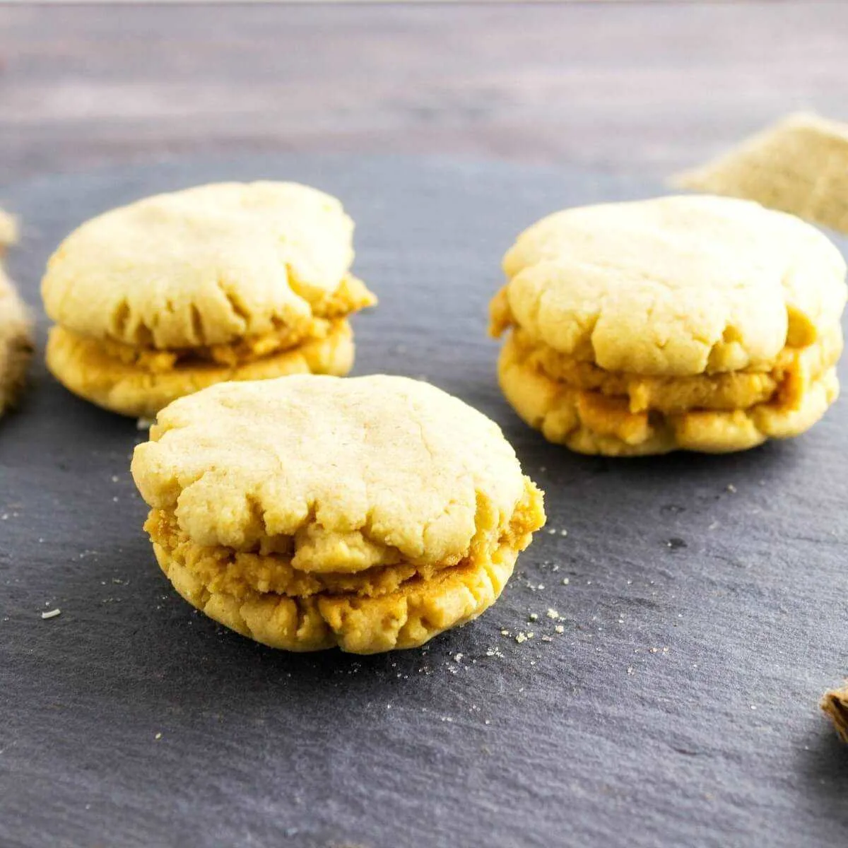 Almost A Nutter Butter Cookie is just that. A sandwich cookie that tastes very similar to the store bought Nutter Butter Cookies. It is a peanut butter lover dream cookie. A recipe from Seduction in the Kitchen.