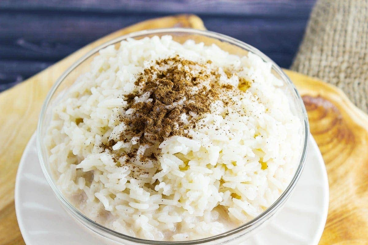 Leftover Chinese Food Rice Pudding close up of rice