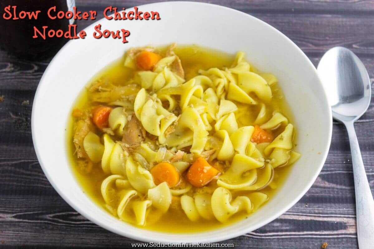 Slow Cooker Chicken Noodle Soup is a good way to make good, old fashion chicken noodle soup.