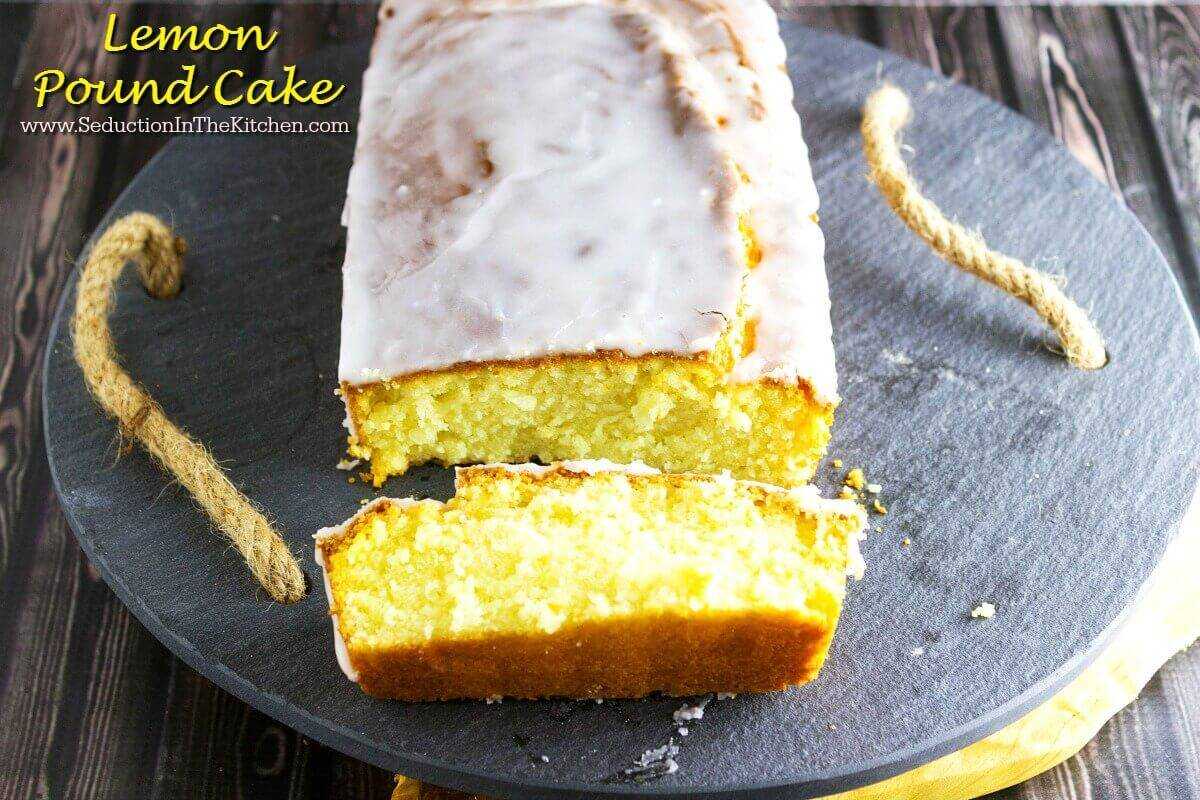 Lemon Pound Cake is a rich buttery cake loaded with lots of lemon flavor. This cake is perfect snack with a cup of coffee. A recipe from Seduction in the Kitchen. 