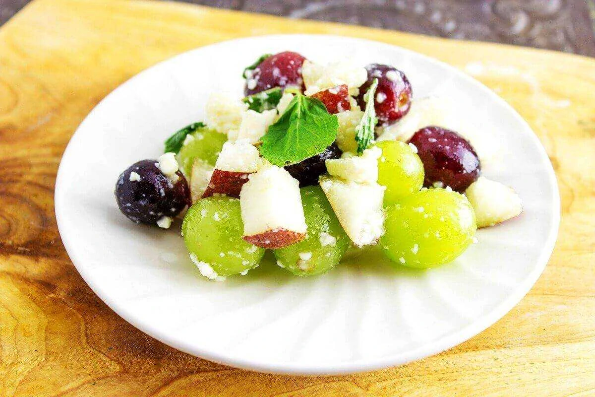 Grape and Feta Salad is a healthy and delicious salad that is simple to make. It is also a nice break from leafy green salads. This grape salad can easily be your new lunchtime favorite. A recipe from Seduction in the Kitchen.