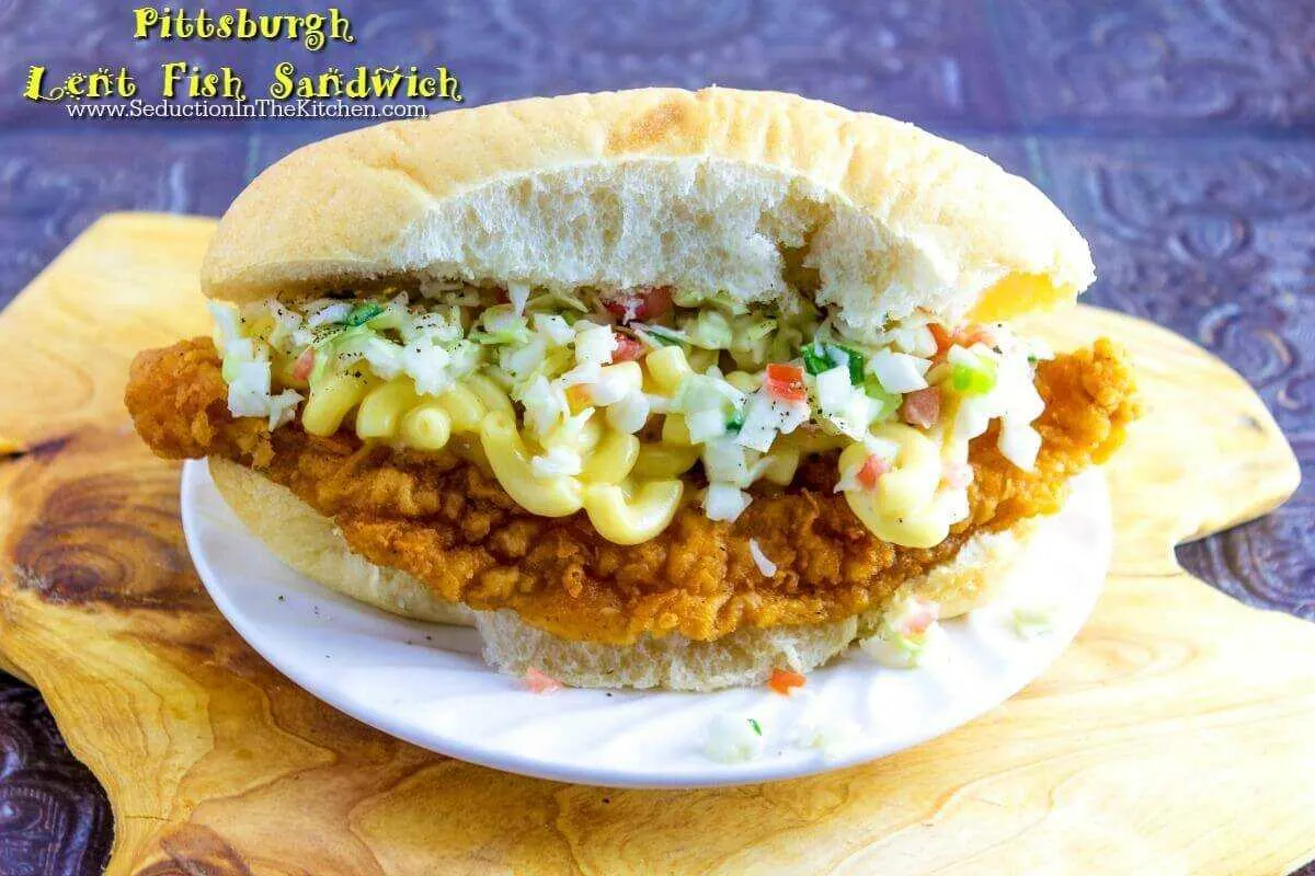 Pittsburgh Lent Fish Sandwich is a monster fish sandwich done up in the Pittsburgh sandwich way. It is the perfect fish sandwich to have on Fridays during Lent.