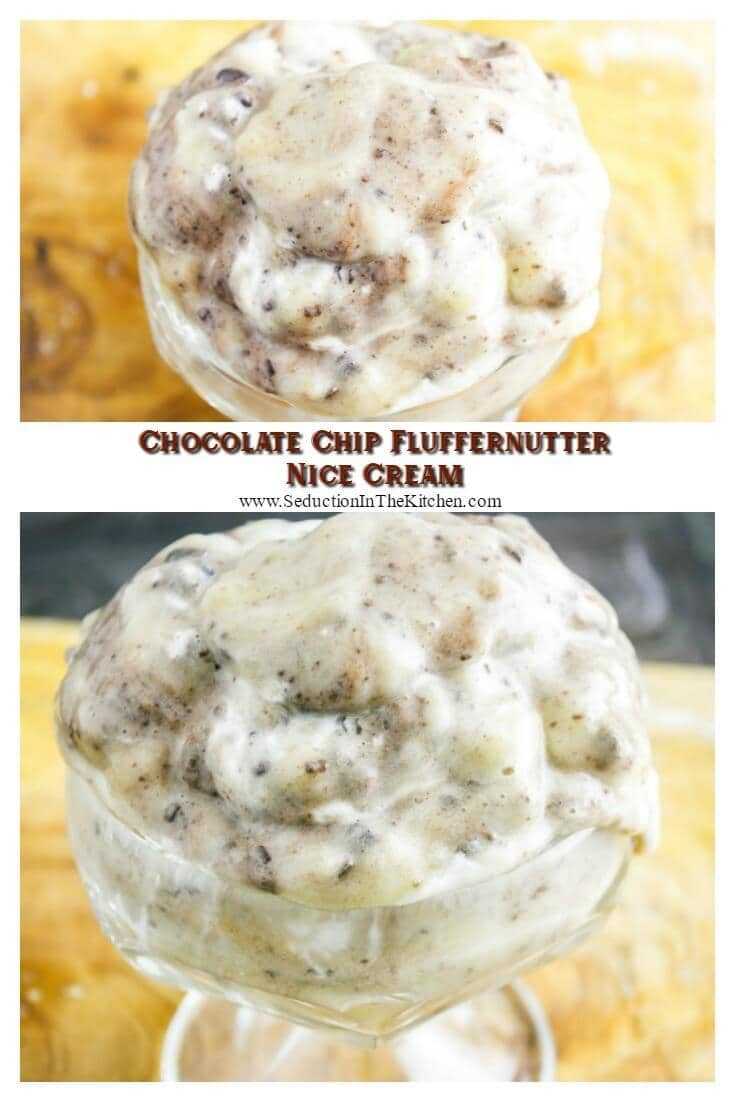 Chocolate Chip Fluffernutter Nice Cream is a dairy free, healthy alternative to ice cream. It is super easy to make and will quickly become a new summertime treat.