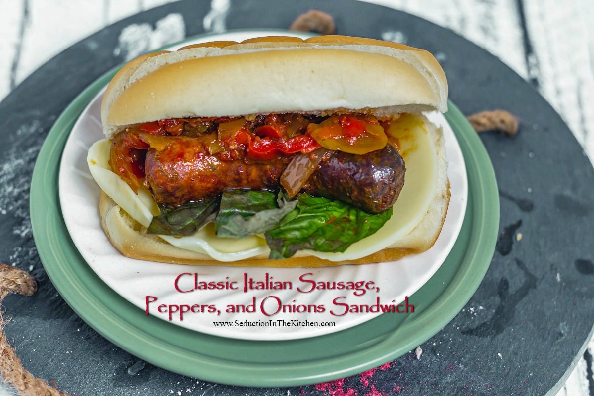 Classic Italian Sausage, Peppers, and Onions Sandwiches title