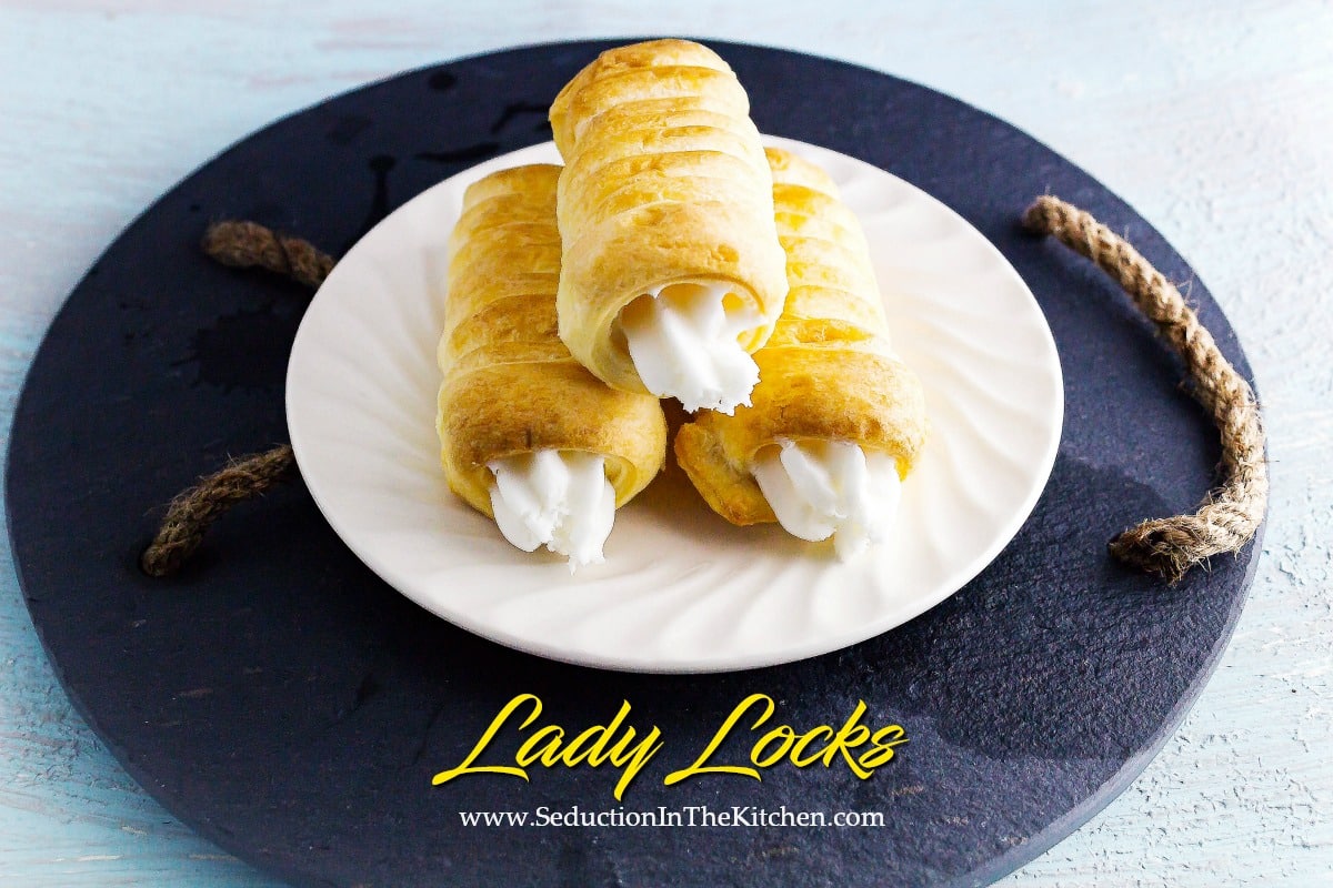 Lady Locks is the showpiece of a Pittsburgh cookie table at weddings. This is a flaky cookie with a sweet, creamy filling that you will love at first bite.