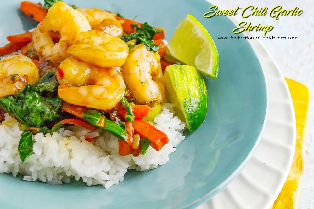 Sweet Chili Garlic Shrimp is a Thai inspired dish that is easy and only uses one pan to create this sweet and spicy dish! 