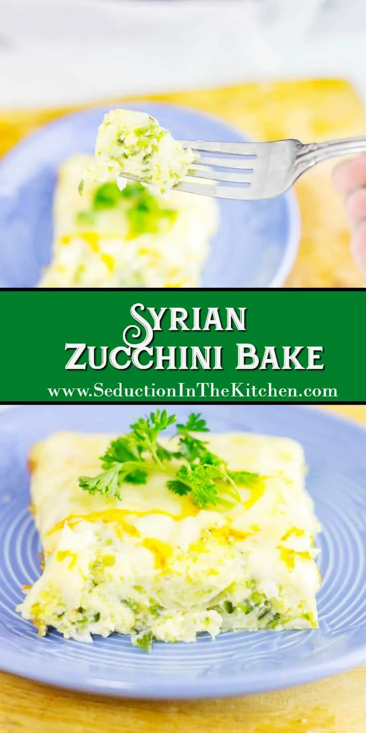 Syrian Zucchini Bake or Calavasa al Horno is a savory frittata that can be very addicting. Layers of onion, zucchini, and cheese combined with eggs in this dish.