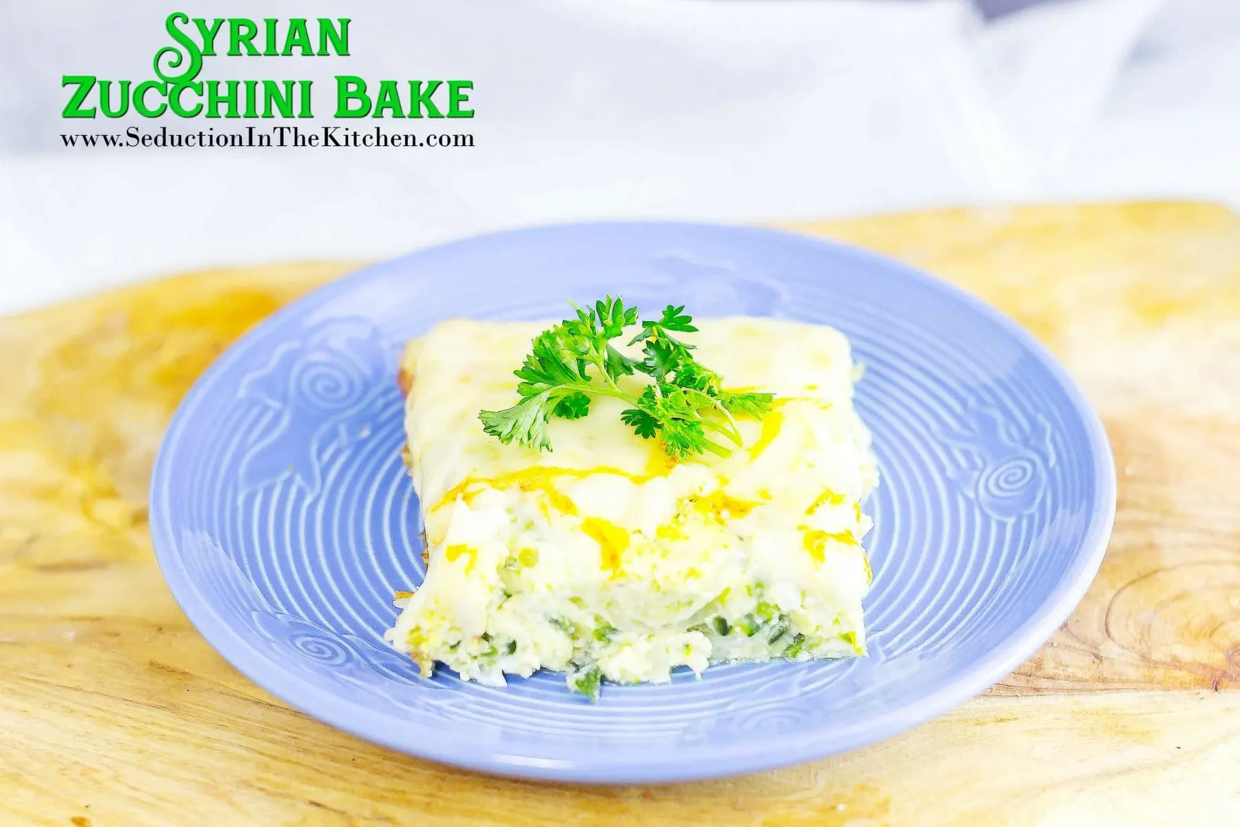 Syrian Zucchini Bake Syrian Zucchini Bake or Calavasa al Horno is a savory frittata that can be very addicting. Layers of onion, zucchini, and cheese combined with eggs in this dish.