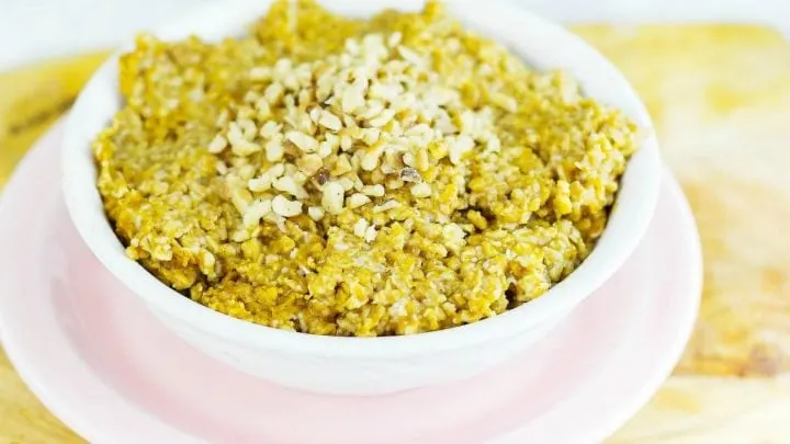 Pumpkin Pie Oatmeal {Pumpkin Spice Breakfast} PumpkinPieOatmeal