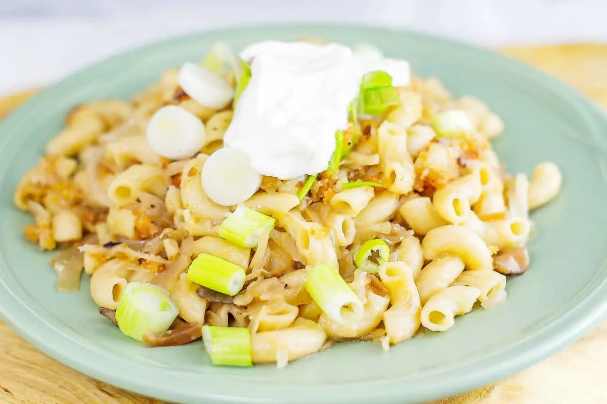 Sauerkraut and Noodles is a German side dish that is not only full of flavor but is very filling, that it can be a meal in itself.