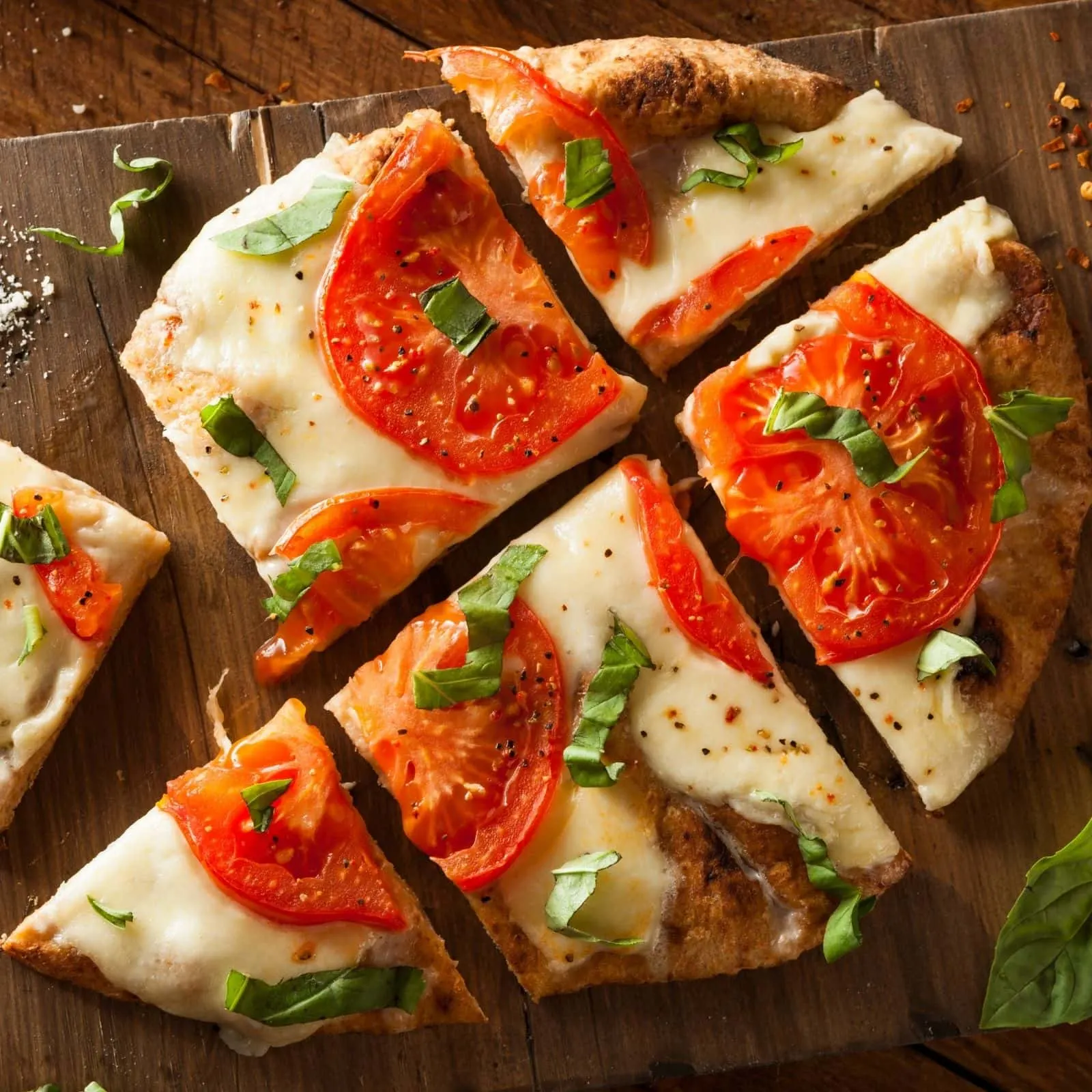 Caprese Garlic Alfredo Flatbread {Easy Alfredo Pizza}