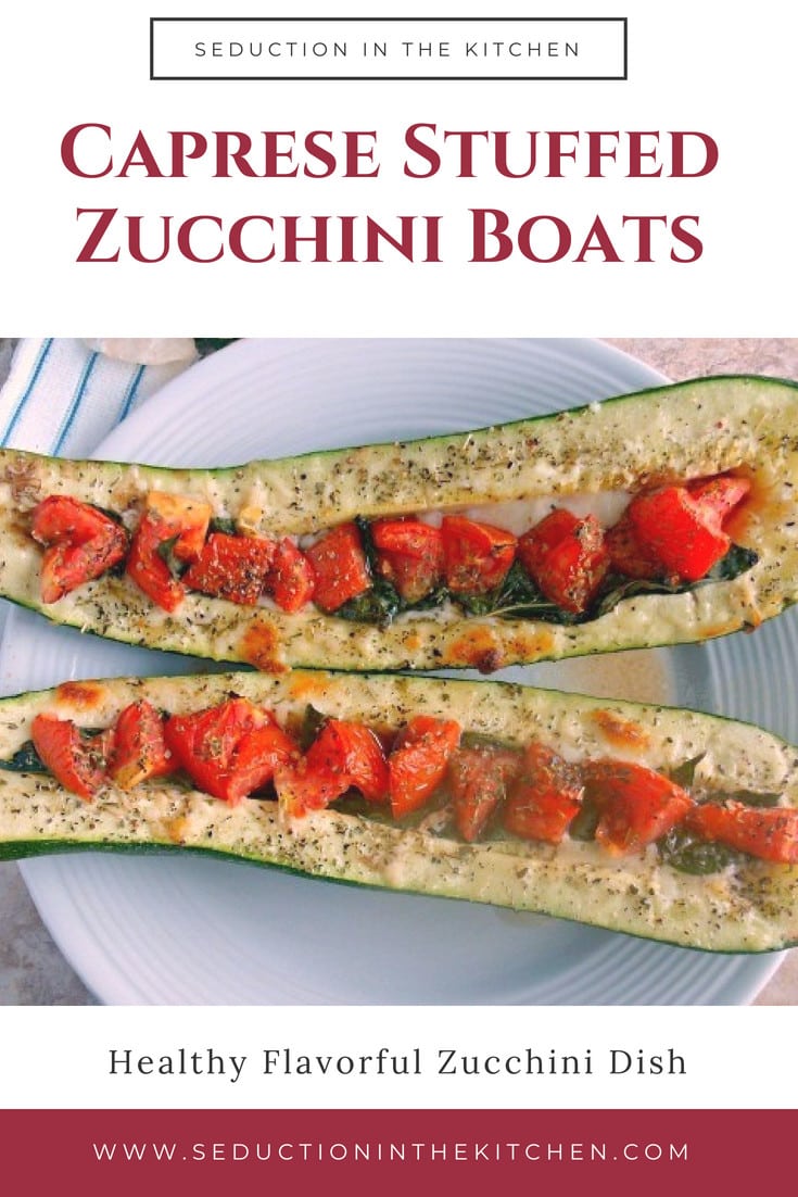 Caprese Stuffed Zucchini Boats pin