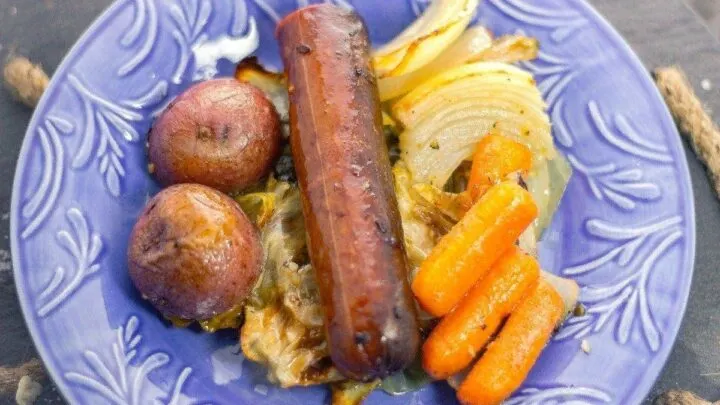 Sheet Pan Kielbasa and Cabbage {Simple Sheet Pan Dinner} SheetPanKielbassaandCabbage