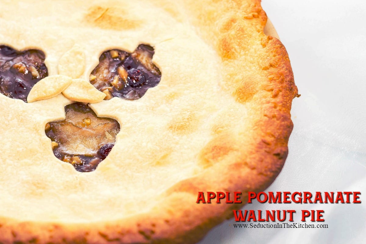 Apple Pomegranate Walnut Pie title