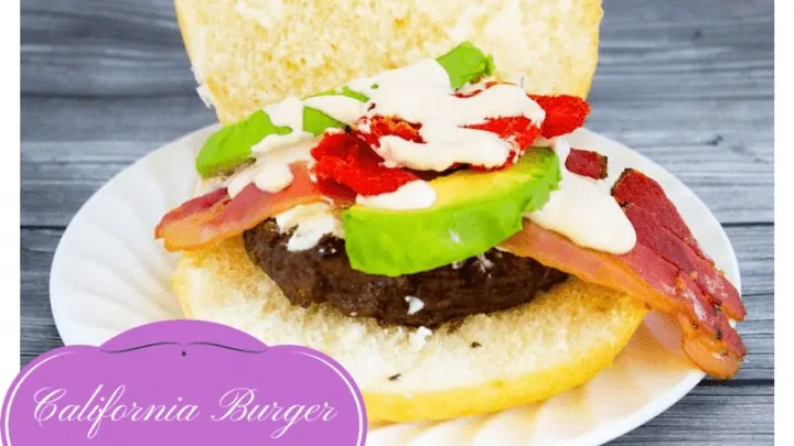 California Burger with Balsamic Wine Sauce {California Inspiration} California Burger With Balsamic Wine Sauce From Seduction in the Kitchen