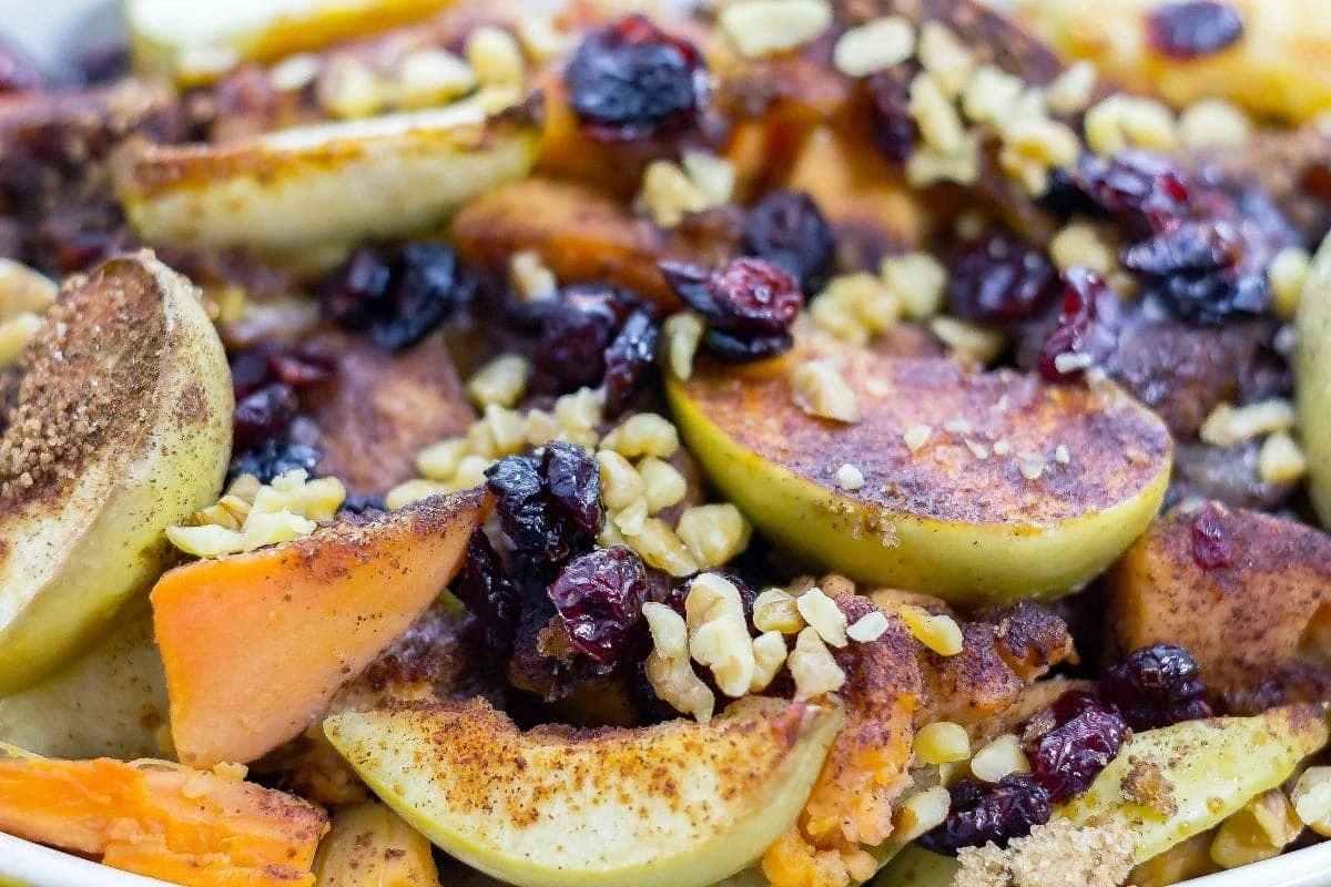 Cranberry Apple Yam Bake close up