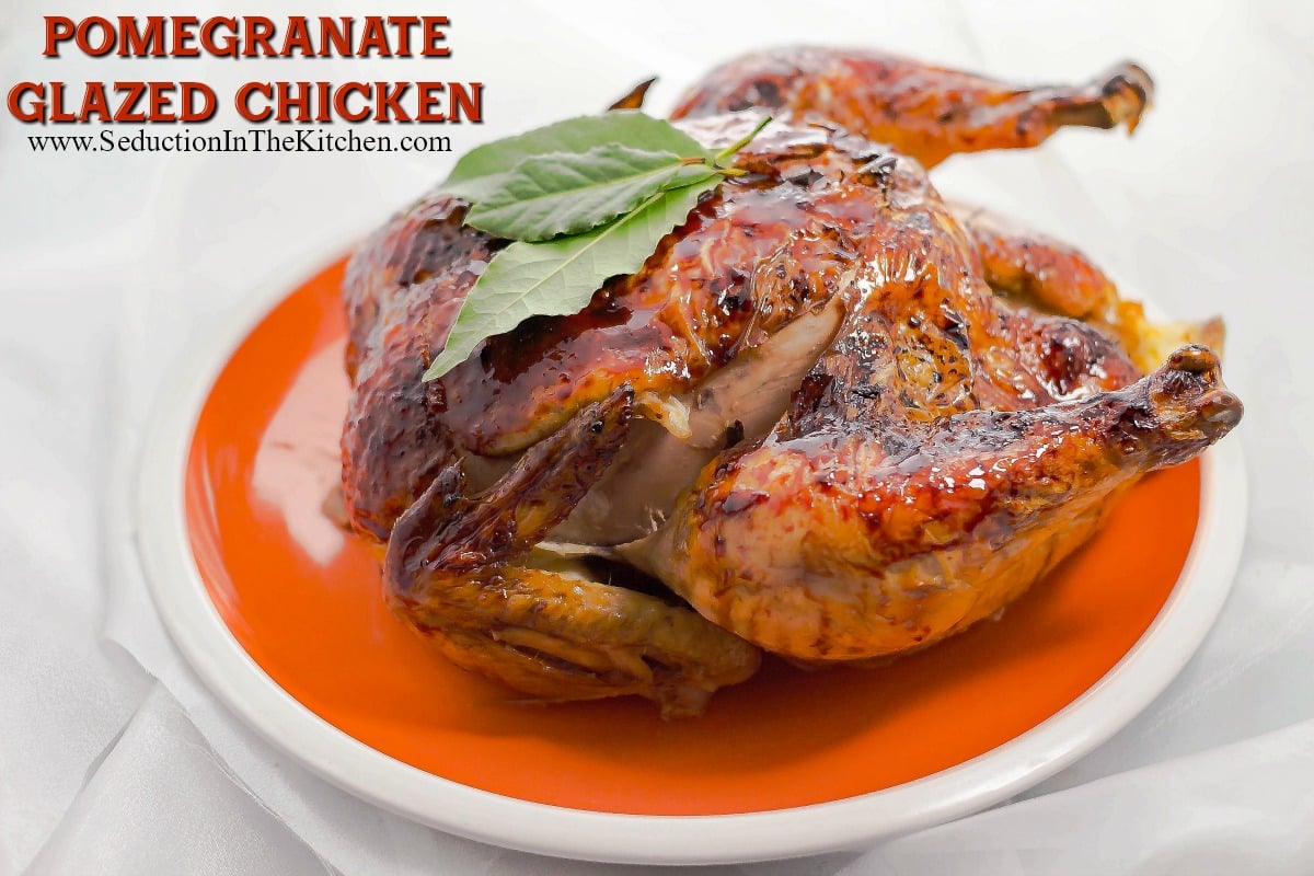 Pomegranate Glazed Chicken is a citrus-infused chicken that is roasted then topped off with a pomegranate glaze. The flavor is amazing.