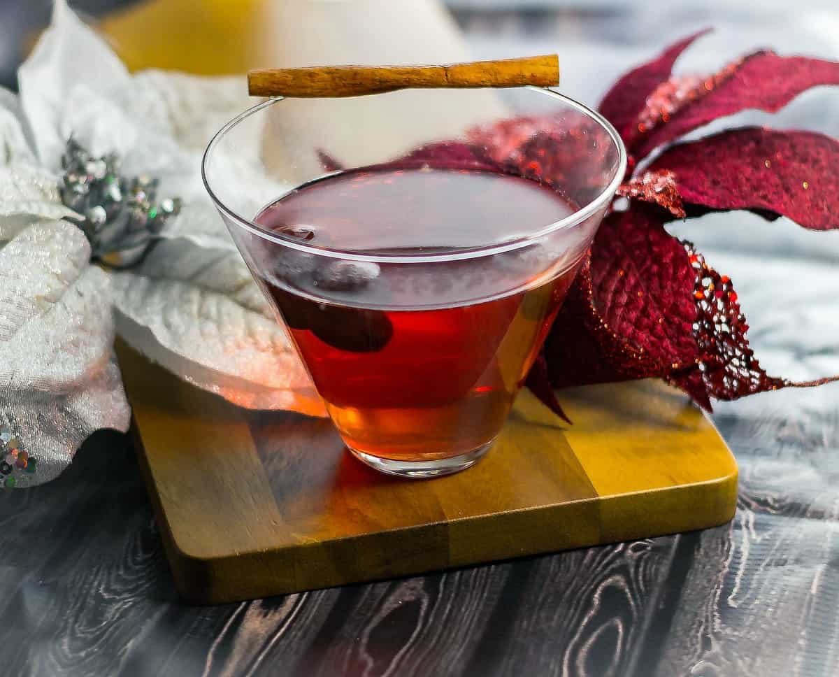 Dark Cherry Fireside Cider is an easy slow cooker holiday wine cocktail. Perfect to sip on a chilly winter evening.