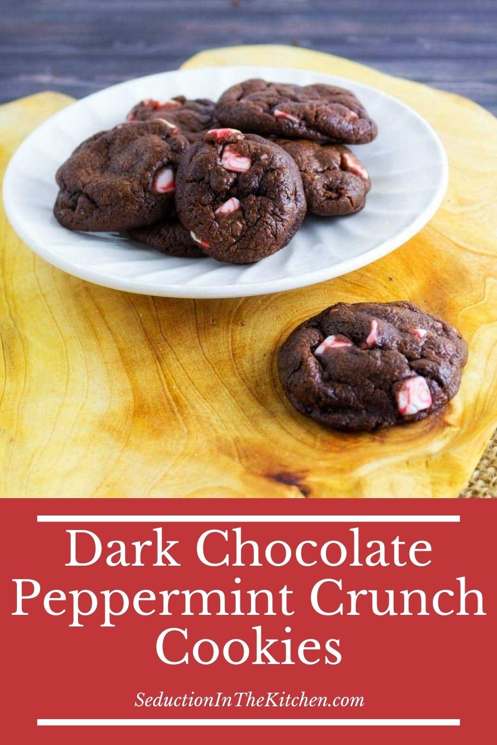 Dark Chocolate Peppermint Crunch Cookies {Easy Cookies}