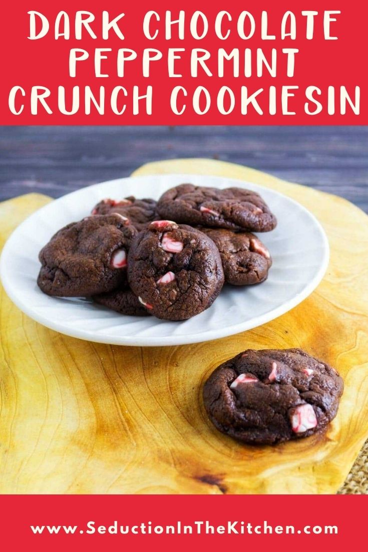 Dark Chocolate Peppermint Crunch Cookies {Easy Cookies}