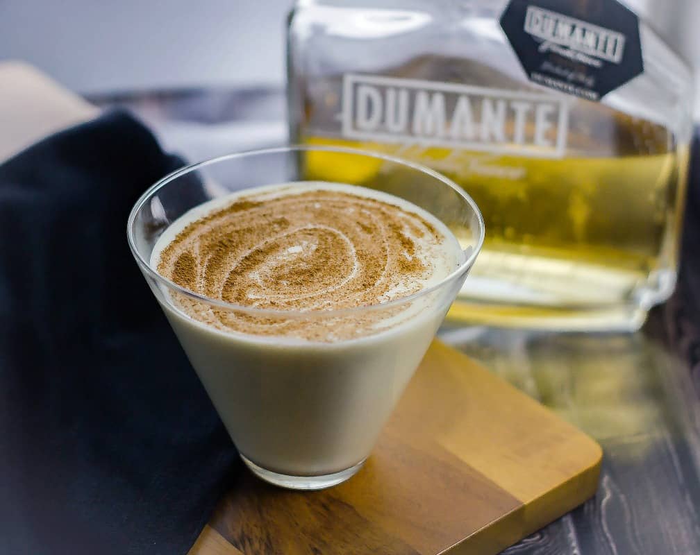 Dumante Italian Eggnog Martini is a special Holiday flavored martini that features Dumante Verdenoce liquor. It will be the highlight of your Holiday party.