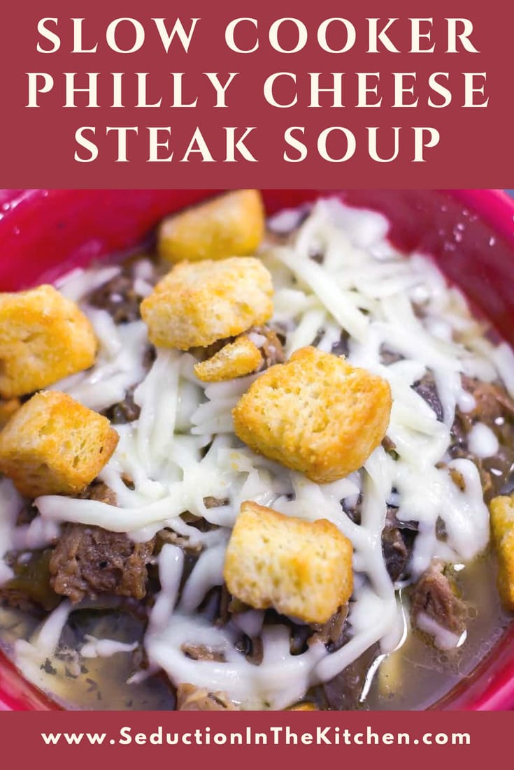 Slow Cooker Philly Cheese Steak Soup