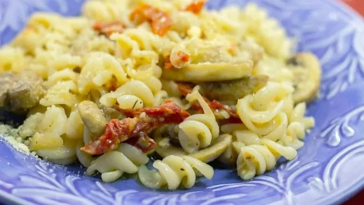 Sundried Tomatoes and Mushroom Pasta