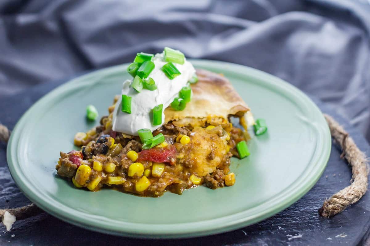 Slice of taco pot pie