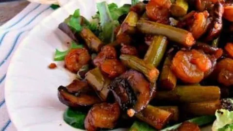 Guinness Shrimp, Mushrooms, Onions, Asparagus: Irresistibly Tasty shrimpasparagusmushroom