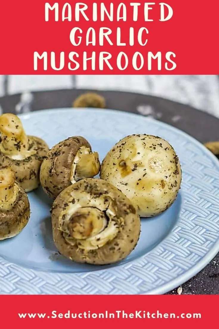 Marinated Garlic Mushrooms {Addicting Syrian Recipe} Marinated Garlic Mushrooms pin